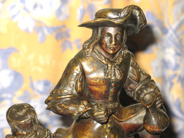 Cacciatore a riposo medaglia in bronzo patinato del XIX secolo