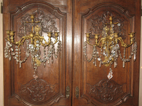 Coppia di appliques in ormù a 6 luci in stile Luigi XVI del XIX secolo