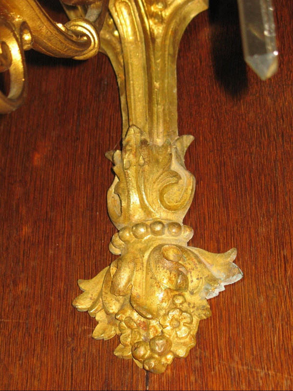 Coppia di appliques in ormù a 6 luci in stile Luigi XVI del XIX secolo