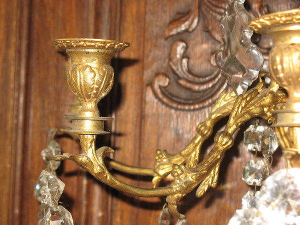 Coppia di appliques in ormù a 6 luci in stile Luigi XVI del XIX secolo