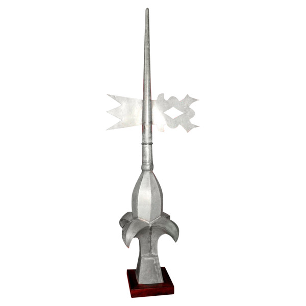 Ridge finial - zinc weathervane with fleur-de-lis decoration