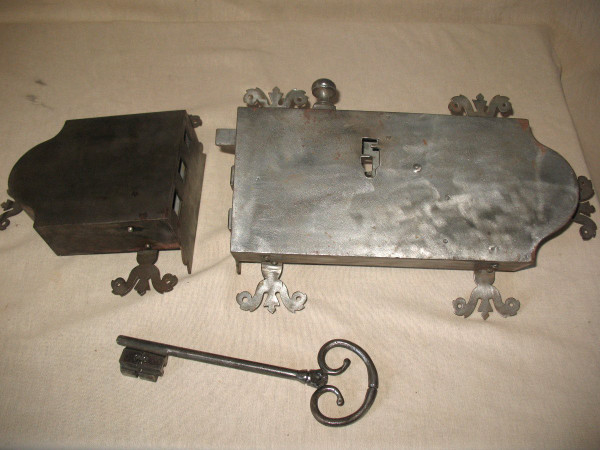 Large wrought iron castle lock