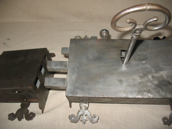 Large wrought iron castle lock