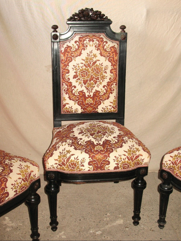 Suite di 6 sedie in mogano, periodo Napoleone III, XIX secolo, stile Luigi XVI