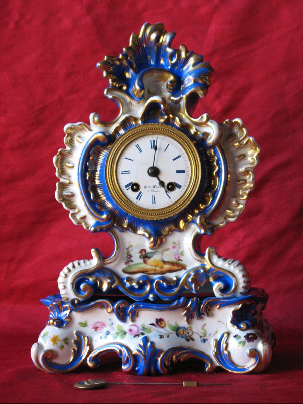 Paris porcelain clock Jacob Petit 19th century
