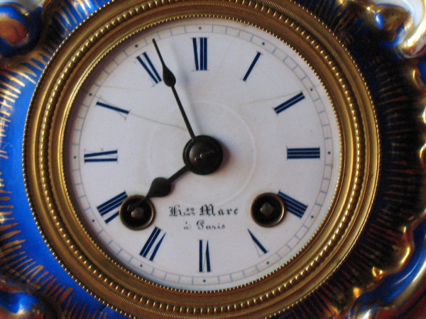 Paris porcelain clock Jacob Petit 19th century