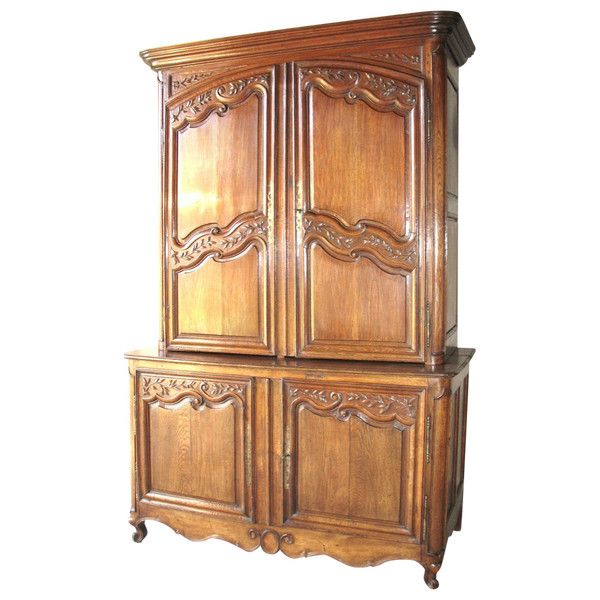 Credenza in rovere intagliato di epoca Regency (2 parti) del XVIII secolo