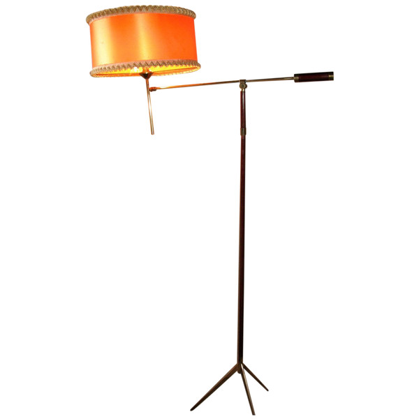 Tripod floor lamp or reading light with pendulum Lunel edition circa 1950