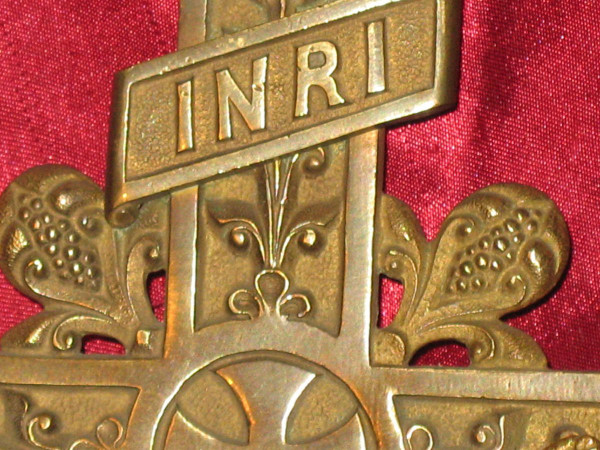 Croce processionale in bronzo, XIX secolo