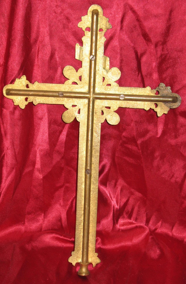 Croce processionale in bronzo, XIX secolo