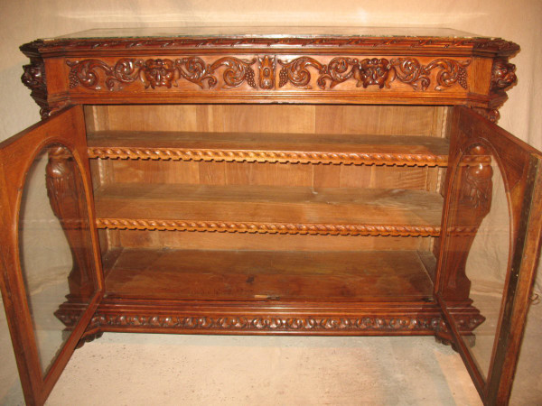 Carved glass dresser in Renaissance style from: Toulouse-Lautrec castle, 19th century