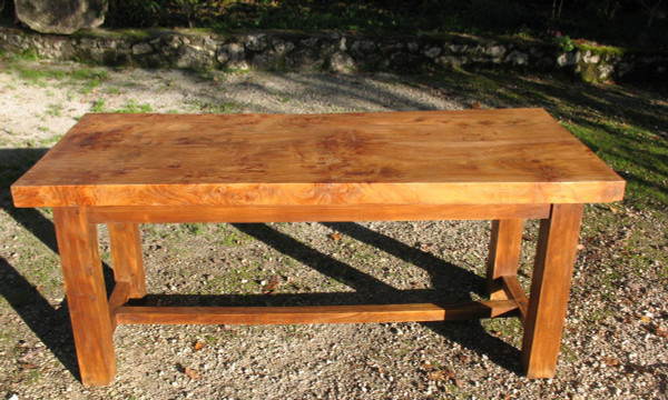 Table de ferme en orme massif très solide