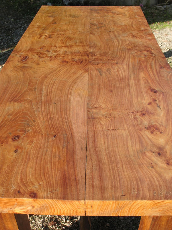 Table de ferme en orme massif très solide