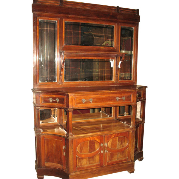 Buffet de présentation époque Art Nouveau en bois fruitier