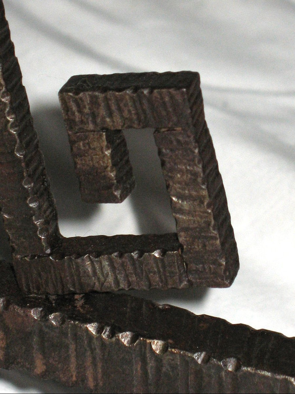 Pair of wrought iron andirons from the Art Deco period