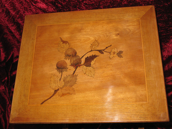 Nesting tables with iris decorations Ecole de Nancy in the taste of Gallé Art Nouveau period