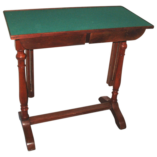Table with system or flying table, mahogany scheduler by A. Feret period 19th century