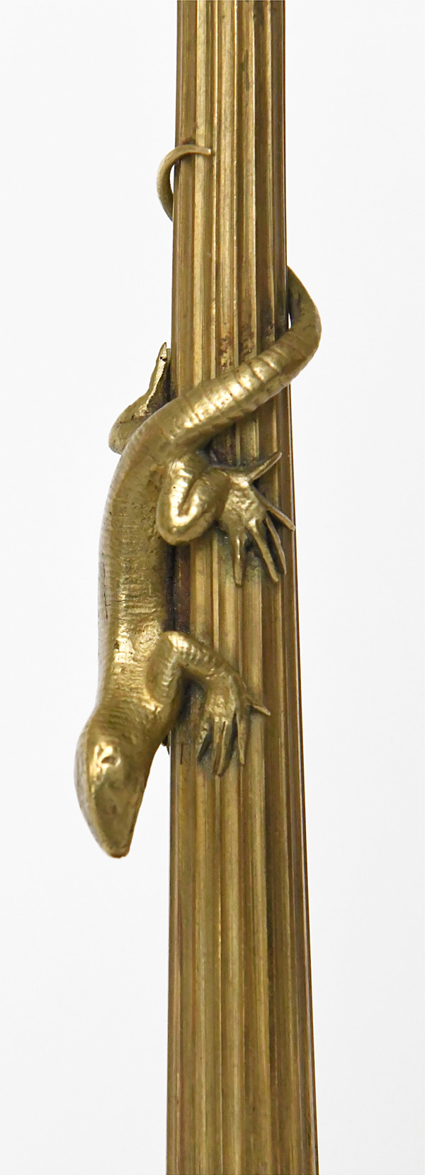 Pair of gilt bronze candlesticks decorated with lizards