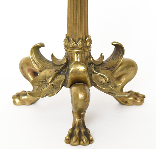 Pair of gilt bronze candlesticks decorated with lizards