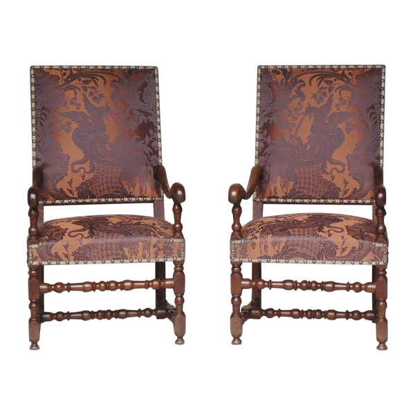 Paire de fauteuils, époque Louis XIV. 