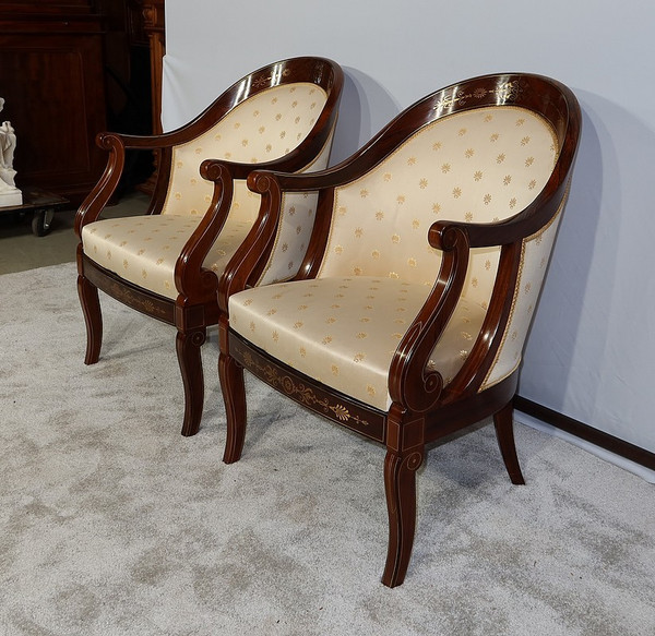 Paire de Bergères en Palissandre, époque Charles X – Début XIXe