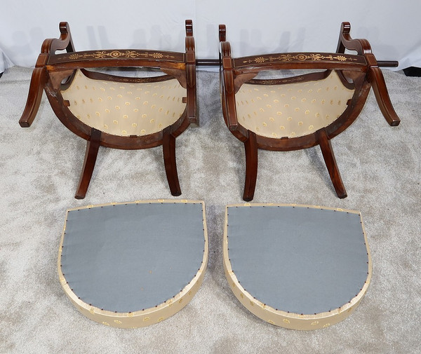 Paire de Bergères en Palissandre, époque Charles X – Début XIXe
