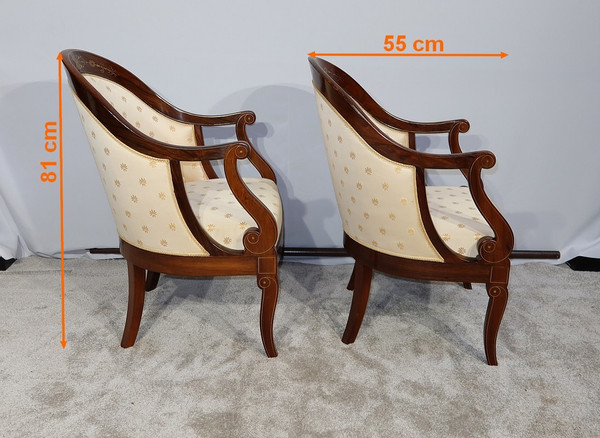 Paire de Bergères en Palissandre, époque Charles X – Début XIXe