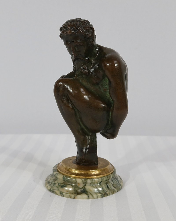 Bronzo "L'uomo accovacciato" - Fine XIX secolo