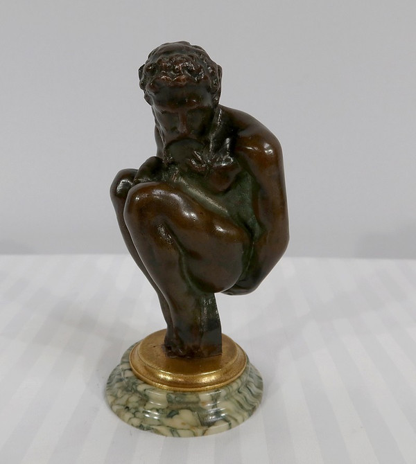 Bronzo "L'uomo accovacciato" - Fine XIX secolo