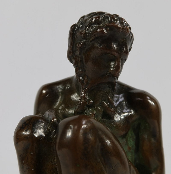 Bronzo "L'uomo accovacciato" - Fine XIX secolo