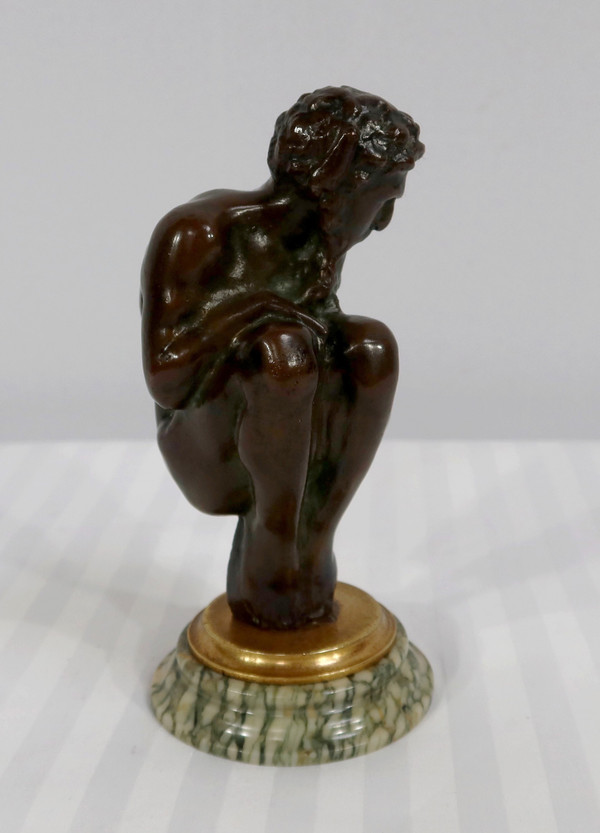 Bronzo "L'uomo accovacciato" - Fine XIX secolo