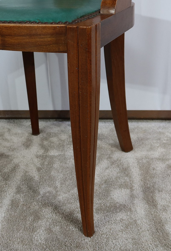 Suite of 8 Solid Walnut Gondola Chairs, Art Deco - 1930
