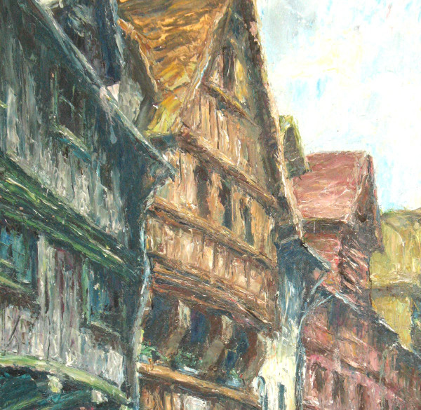 Olio su tavola Rue de Rouen - Gaston Laborde