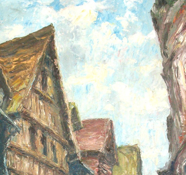 Olio su tavola Rue de Rouen - Gaston Laborde