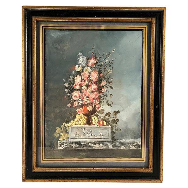 Bouquet de fleurs, aquarelle encadrée