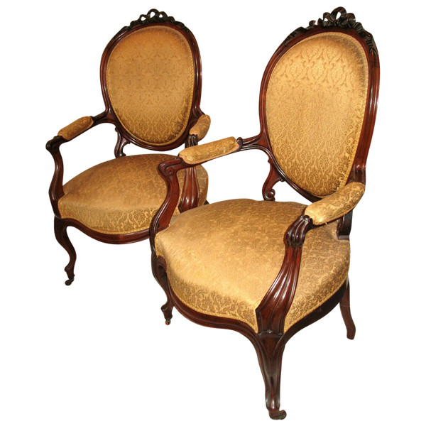 Paire de fauteuils Louis-Philippe en palissandre époque 19ème