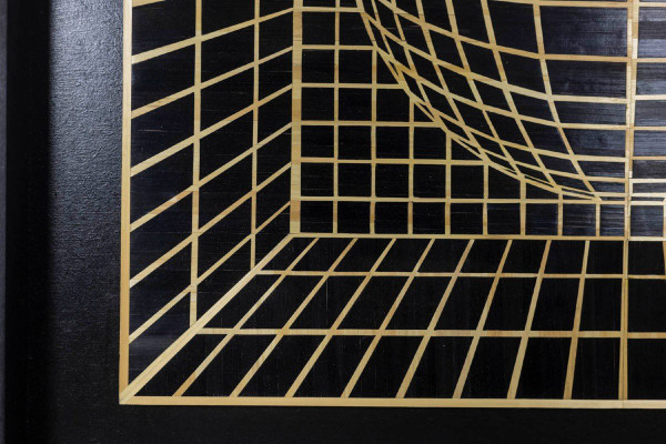 Stroh-Intarsientafel, Zeitgenössisches Werk, LS5435