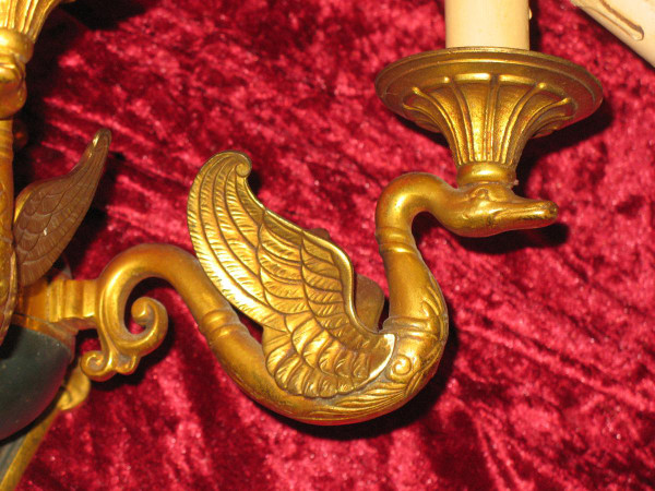 Pair of Empire-style bronze sconces