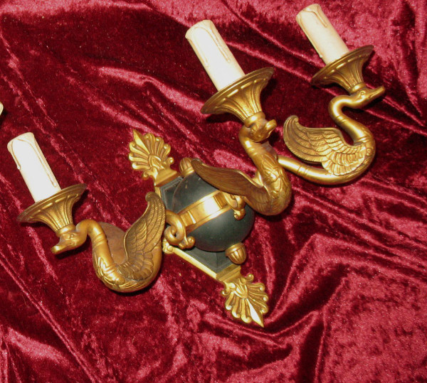Pair of Empire-style bronze sconces