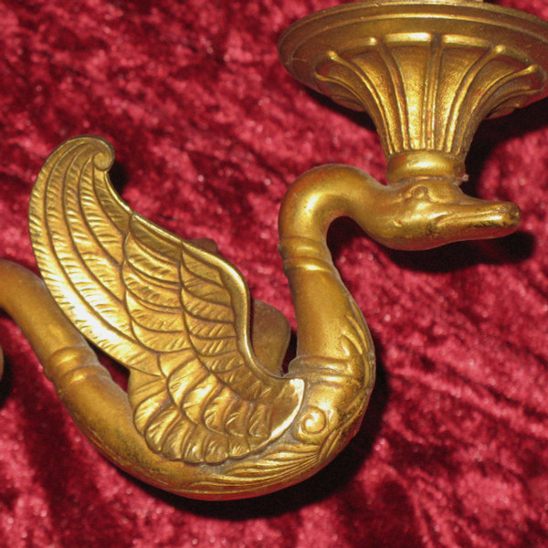 Pair of Empire-style bronze sconces