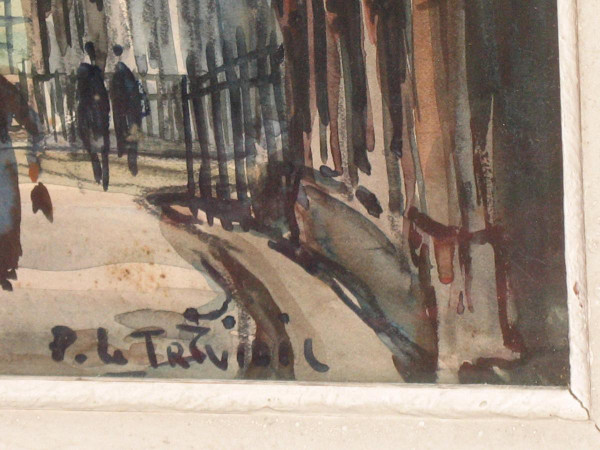 Pierre Le Trividic watercolor animated street of Rouen School of Rouen