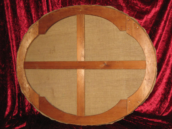 Belebte italienische Landschaft Öl auf Leinwand oval 19.