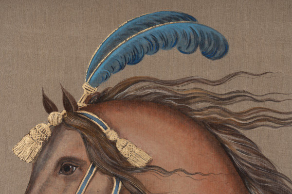 Toile Peinte Représentant Un Cheval, Travail Contemporain, LS5690585B