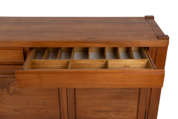 Maison Seltz, Buffet En Orme Massif Blond, Années 1960, LS56182509B