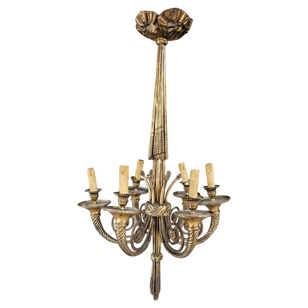 Lustre En Bronze De Style Louis XVI