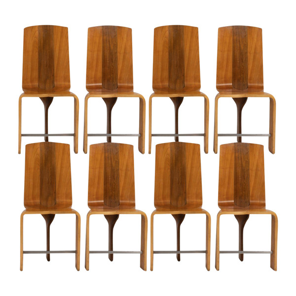 Set di otto sedie in betulla bionda, anni '80, LS54792009B