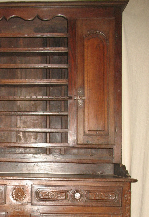 Buffet vaisselier 2 corps en chêne époque 18ème
