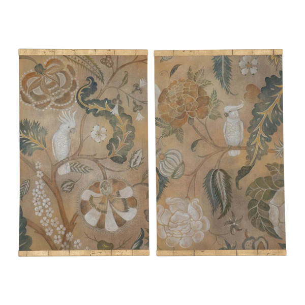 Toile Peinte, Perruches, Travail Contemporain, LS5640675