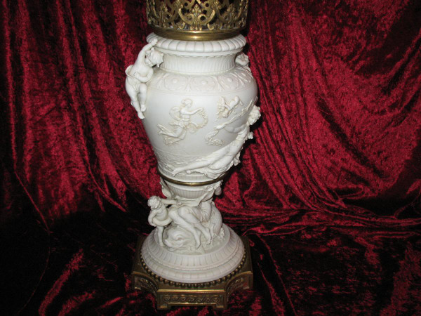 Large Supported Bisque Vase Signed E. Jammes 19th Time