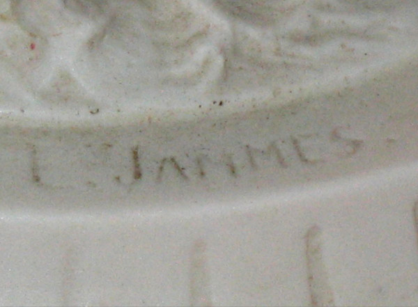 Large Supported Bisque Vase Signed E. Jammes 19th Time